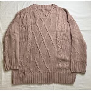 Sweater Women's Medium Mauve Long Sleeve Weave Design